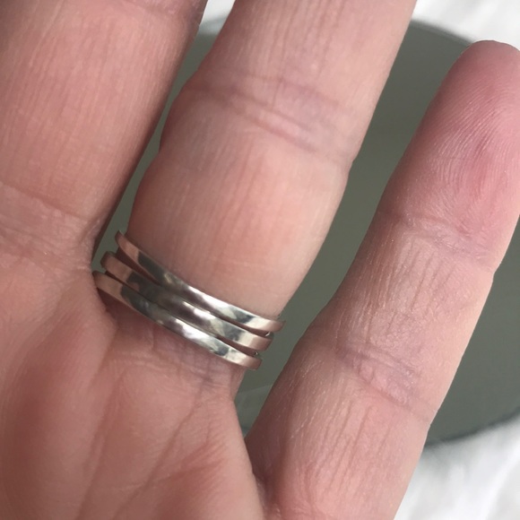 Valentines Day heart ring-size 6 3/4 Sterling silver handmade hammered metal - Picture 5 of 5